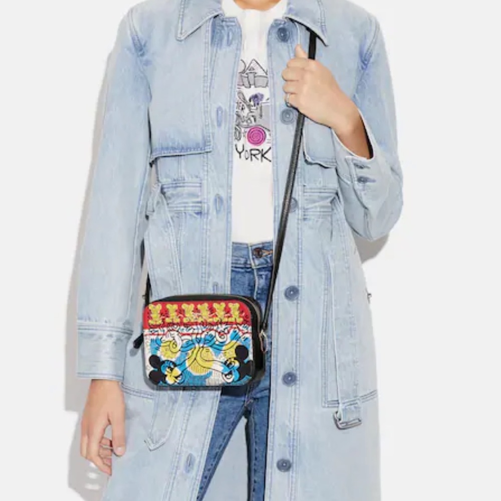 Coach Disney Mickey Mouse X Keith Haring Mini Camera Bag
Gold/Chalk Black Multi - Picture 4 of 16